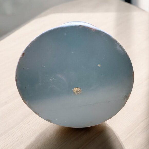 Blue Hand painted Metal Canister Planter Cow Tree with Handle 13 in Farmhouse - Picture 5 of 5